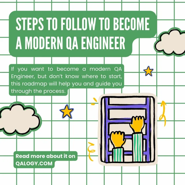 Check out this roadmap with all the steps you need to follow to become a modern QA Engineer, on QALOGY.COM ✅
.
.
.
#qa #quality #qualityassurance #software #softwarequalityassurance #softwarequality #softwaretesting #softwaretester #testing #bug #softwarebug #qalogy #manualtesting #automationtesting #manualtester #automationtools #automationtester #webtesting #mobiletesting #apitesting #testingtools #interview #qainterview #softwareerror #howtofix #uitesting #apitesting #api #ui #testcases #blog